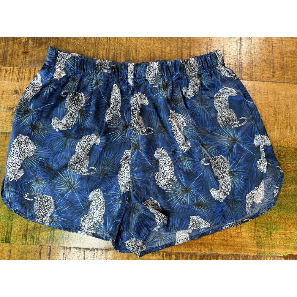 Tommy Bahama Sleepwear Set Womens Sz Lg Blue Animal Print Pajama Shirt Shorts - Picture 4 of 9